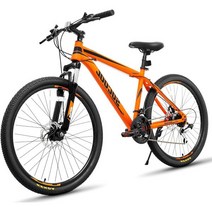 SOCOOL 26인치 산악 자전거 남성용 여성용 듀얼 디스크 브레이크가 있는 21단 도시, Orange Color