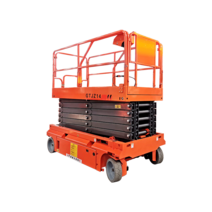 이동식 전동 유압 고소 작업대 비계 작업 수동 조절 상승 고가 사다리, E.230kg 8m(2.26x0.81m)주황 + 1개