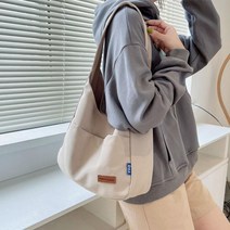 여자 데일리 캐주얼 둥근쉐입 캔버스 숄더백 가방