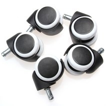 Zenhosit 흑백 바퀴 5pcs 사무실 홈 의자 소파 회전 캐스터 음소거 휠 범용 고무 보호 나무 바닥, 한개옵션0