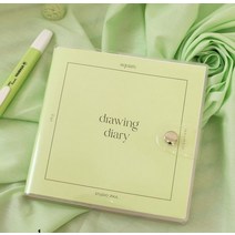 플래너 일기 캘린더 스케치 다이어리 스퀘어 노트 드로잉, 애플 그린