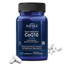 DAITEA 코엔자임Q10 코큐텐 유비퀴놀 120캡슐, 120 count-1 병