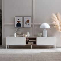 리바트 무드 모던 1800 거실장 (4색), 화이트+베이지