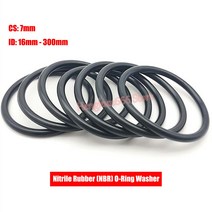 고무오링 CS 7mm O-링 검정색 니트릴 고무 NBR O 링 씰링 와셔 ID 16mm-300m 원형 형 가스켓 내식성 고온, [04] ID22mm OD36mm 10pc, [01] Black, [01] 7mm