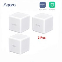 이장원큐브 스마트큐브 Aqara매직 큐브 컨트롤러 지그비 6 가지 액션으로 제어 스마트 홈 장치 Mihome 앱으로 작동, [04] 3pcs magic cube