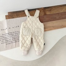 아기 패딩 퀼팅 점프슈트 멜빵 보온 한파 스키복 눈썰매장 유아복 아동복