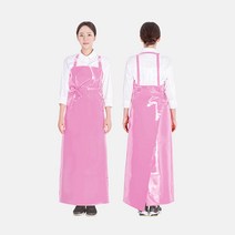 코스모스웨이 H형 고리 방수 앞치마, 특대, 진분홍