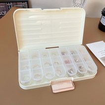 빈티지 디자인 주얼리 수납 케이스 보석함 악세사리 보관함 정리함 포인트수납 인테리어, M. 21 바 크림 옐로우