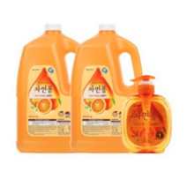 자연퐁 오렌지 3L 용기 x 2 + 490ml 용기, 1세트