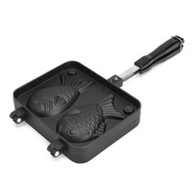 붕어빵장사 도미빵 붕어빵 미니 잉어 업소용 가정용 가스 붕어빵 기계 Taiyaki 물고기 모양의 와플 팬 메이커 비 스틱 더블 팬 일본 팬케이크 케이크 베이킹 디저트 요리 주방, 검은색