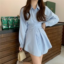 따뜻한색감 패션 시원한느낌 스트링 상견례 여행용 옷차림 코튼 시밀러룩 봄 반팔 원피스 결혼식