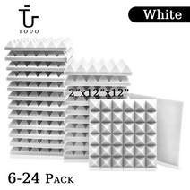 방음부스 어쿠스틱 폼 패널 61224 Pcs 벽 스튜디오 KTV 룸 사운드 흡수 소재, 15.White  Medium Density24 Pcs
