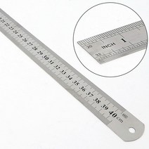 socean 제도 스틸 인치 센티자 40cm 철 직선자 MEASURE 눈금 쇠 센치 목공예 직진 스트레이트 의류 수선 옷 만들기 한복