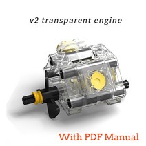 전기모터 소형 DC 전동 강력모터 MOC 크리에이티브 하이테크 부품 키트 V2 V4 V6 V8 엔진 실린더 빌딩 블록, 02 V-2