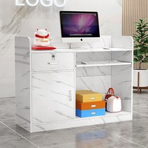계산대 카운터 포스기 800 매장 인포데스크 식당 이발소 600 가게 살롱 서랍형 5, 100x45x90cm, 화이트대리석