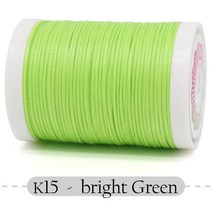 가죽공예실 레자실 가죽초실 Small Roll Flat Wax Thread Polyester Bracelet for Knitting Leather Craft, 01 0.8mm 150D 80M, 15 15 - Bright Green
