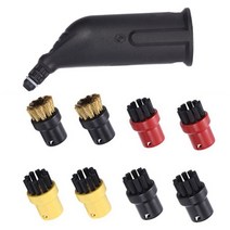 스팀청소기 물걸레 업소 세차 창틀 Karcher SC 시리즈 SC1 SC2 SC3 SC4 SC5 부품 액세서리 용 스팀 클리너 연장 노즐 헤드 라운드 브러쉬 키트, 검정 빨강 노랑