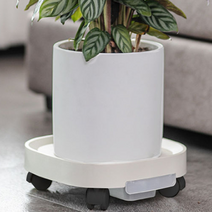 아그노 이동식 물받이 화분 받침대 사각, 화이트