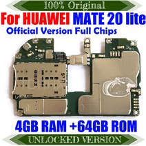 휴대폰 자가수리 메인보드 갤럭시 아이폰 화웨이 메이트 20 라이트용 언락 마더보드 4G RAM 64G ROM 메인 로직 멧돼지 풀 칩, 없음, 1.4GB RAM 64GB ROM