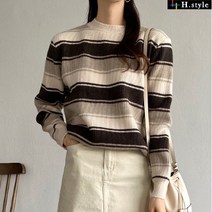 H스타일 (NS)단가라배색니트티
