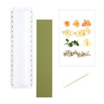 프리저브드플라워 아크릴자(볼록자)만들기세트 DIY / 배경지(황녹색)