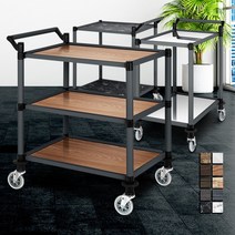 프리미엄 2단 3단 서빙카트 주방웨건 이동식트레이 빈티지트롤리, 프리미엄 내츄럴오크 2단 대