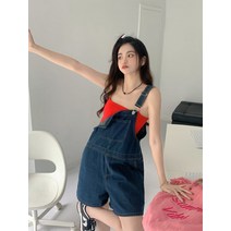 데님원피스 멜빵 숏 미니 키작녀 러블리 나들이 소풍 캐쥬얼 편한 오버롤 점프수트