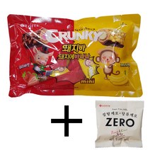 크런키 더블 크런치바 미니 돼지바 돼지에 바나나 크런치 + 제로 후르츠 젤리 미니 14g 세트