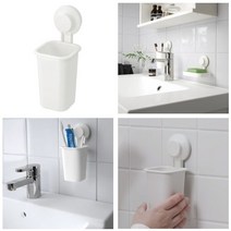 이케아 TISKEN 티스켄 흡착식 칫솔꽂이 이케아칫솔꽂이 칫솔거치대 욕실거치대 칫솔보관함, 1개