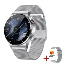 LIGE ECG + PPG 블루투스 통화 스마트 워치 남자 2022 스포츠 팔찌 NFC 방수 맞춤 시계 남성 SmartWatch, 실버 메쉬, 실버 메쉬