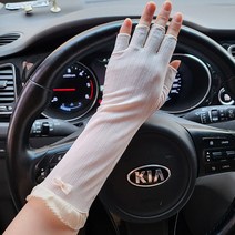 심프레 UV차단 봄여름 운전장갑 여성용 5부 손가락 반장갑 n52408