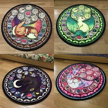Junchen미니 대형 빈티지 북유럽 디자인 예쁜 거실 침실 원형 러그 카페트 pokemon rug