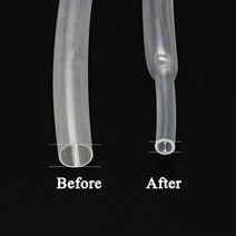 열 수축 튜브 2:1 수축 비율 폴리올레핀 절연 케이블 슬리브 직경 10 m 0.6 0.8mm 1mm 2mm 3mm 4mm 5mm 6mm, [01] Dia 0.6mm, [02] White, [01] 10 meters