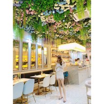 천장 식물 장식 백화점 대형마트 웨딩홀 꽃 인테리어, O. 1제곱미터재료(철망포함)전구없음