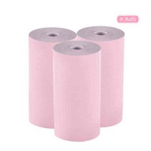 Paperang Peripage 미니 프린터 감열지 57x30mm POS 프린터 모바일 블루투스 금전 등록기 종이 롤링 논문, 3 rolls pink