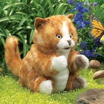 F2845 고급 손인형 노란 얼룩고양이