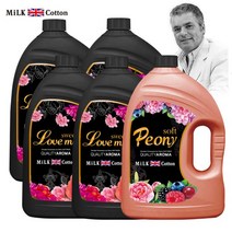은세계 밀크코튼 고농축 퍼퓸 유연제 러브미향 3.06L 4개 +피오니향 1개, 1