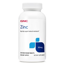 GNC Zinc 50 MG 250 VEGETARIAN TABLETS 아연 250정, 1개, 상세정보참조, 50mg