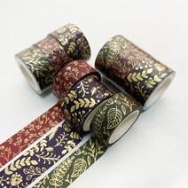 다꾸속지 꾸미기 다이어리꾸미기 스티커 레트로 편지지 씰 랜덤, 잔잎무늬 다진골드