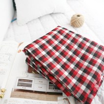 Cotton Gauze Fabric 면거즈원단 저렴한 원단 연습용원단 이중지거즈 체크체크 레드