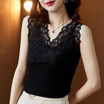 레이스끈나시 니트 여성 봄 여름 셋업 이너웨어 슬림핏 화이트 디자인감각 보이핏 볼륨 브이넥 상의 4540692246