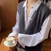 여성가을조끼 니트 조끼베스트 베스트조끼 여성롱베스트 여자 조끼 할머니조끼 회사원 루즈핏베스트 가을베스트 베스트 브이넥베스트 레이어드코디 여성니트조끼 예쁜조끼 브이넥 여성베스트