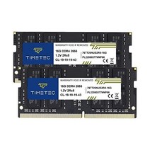 Timetec 32GB 키트 2x16GB DDR4 2666MHz 2666 PC4 21300 2666V 비 ECC 1.2V CL19 2Rx8 듀얼 랭크 260핀 SODIMM 노트북, Dual Rank 32GB KIT(2x16GB)