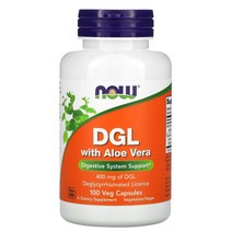 나우푸드 DGL 감초 알로에베라 함유 400mg 베지 캡슐 100정, 1병