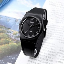 큐앤큐 공용 저소음 학생시계 34-블랙