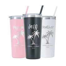 AVITO Personalized Vacation Tumbler Laser Engraved 22 oz with Lid and Straw Family Cups Beach 2022 T