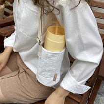 로모주 에코 누빔 텀블러백 물병 파우치 휴대용컵홀더 미니 가방, 누빔텀블러백(그레이)