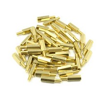 Hxchen M3 x 12mm + 6mm Male to Female Thread Brass Hexagon Hex Standoff Spacer Pillars - (50 Pcs) nu, 1