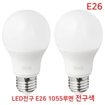 이케아 뤼에트 LED전구 E26 1055루멘 구형오팔화이트 2pcs 204.476.17 / 밝은 전구 / IKEA RYET 전구