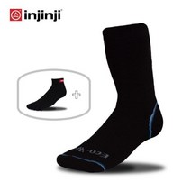 INJINJI 인진지 양말 에코울 퍼포먼스 발가락 양말 등산 양말 스포츠 양말, L (275~300mm), BLACK